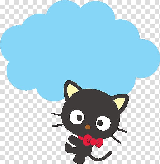 Cat Whiskers Hello Kitty Cartoon , Clouds and small black cat cartoon transparent background PNG clipart