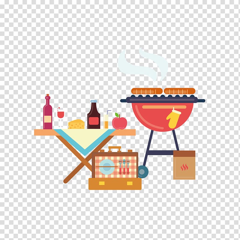 Text Cartoon Illustration, Hand painted barbecue transparent background PNG clipart