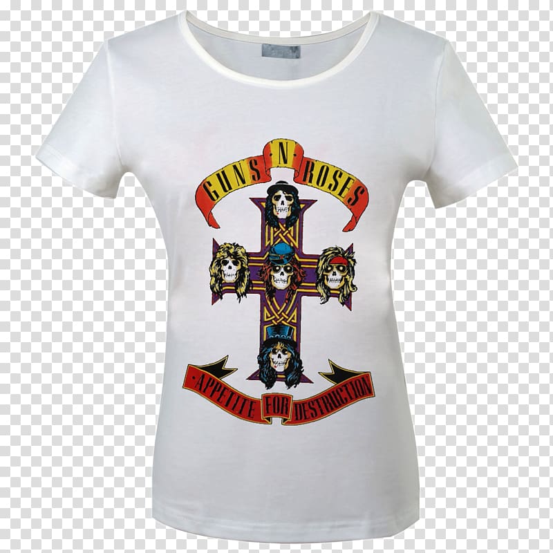 Appetite for Destruction T-shirt Guns N' Roses Logo Bart Simpson, T-shirt transparent background PNG clipart