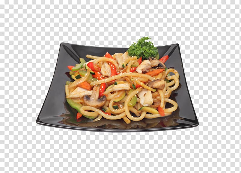 Yakisoba Sushi Japanese Cuisine Chinese noodles Chow mein, chinese food transparent background PNG clipart