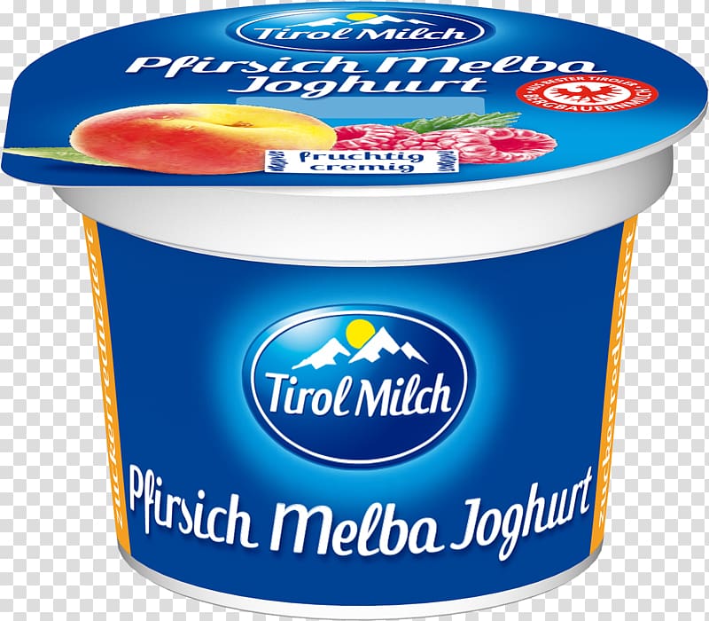 Crème fraîche Peach Melba Milk Cream cheese, milk transparent background PNG clipart