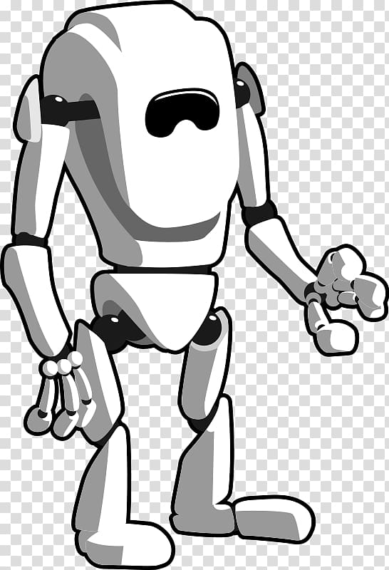 Robot Black and white , Robot Arm transparent background PNG clipart