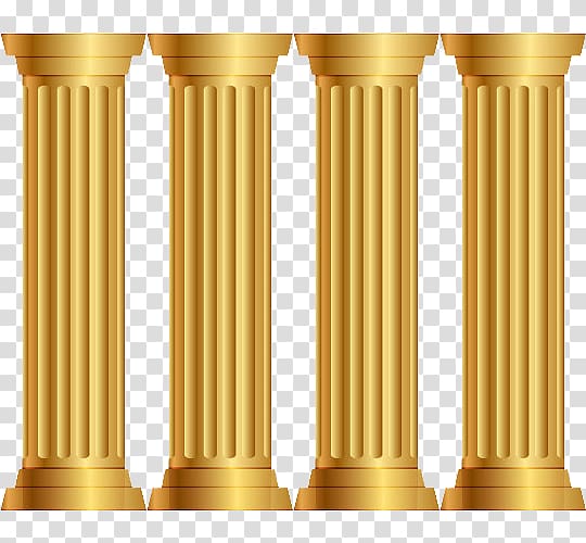 four brown pillars, Column Logo Information, PILLAR transparent background PNG clipart