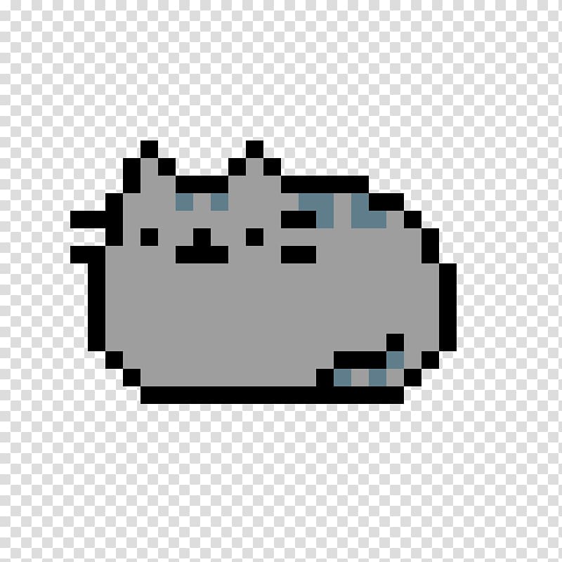 Pusheen Cat Pixel Art Grid