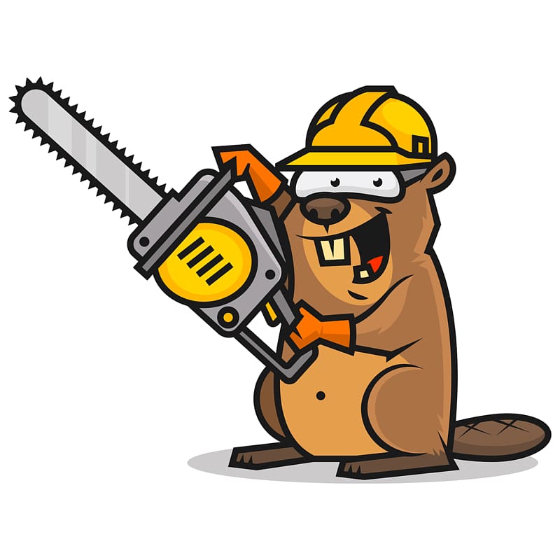 Chainsaw Cartoon , beaver transparent background PNG clipart