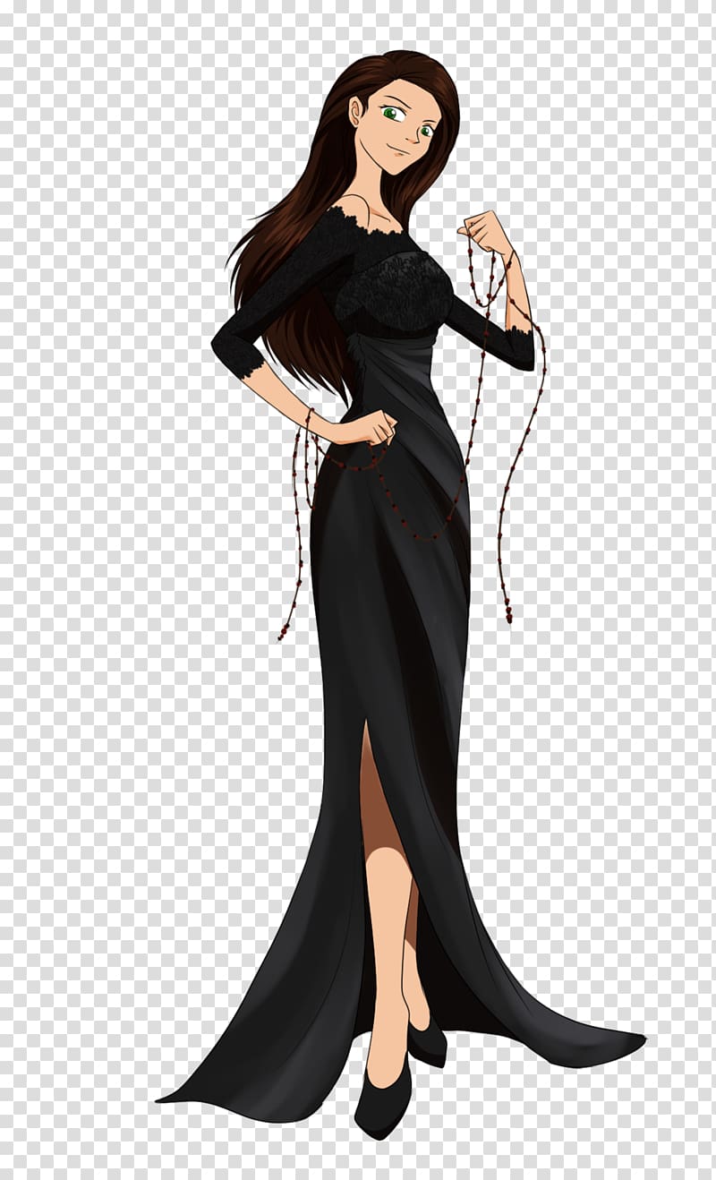 Gown Shoulder Character Fiction, formal attire women transparent background PNG clipart