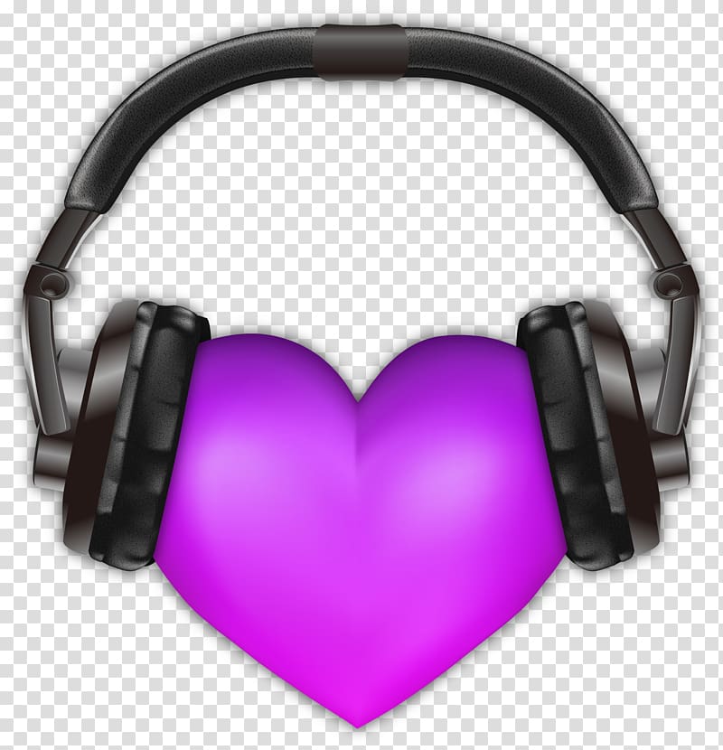 Headphones Headset Icon, with purple heartphones with headphones transparent background PNG clipart