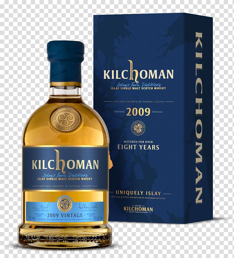 Kilchoman Distillery Scotch whisky Single malt whisky Whiskey Islay whisky, bottle transparent background PNG clipart