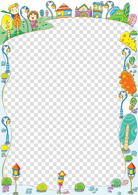 children's cartoon border transparent background PNG clipart