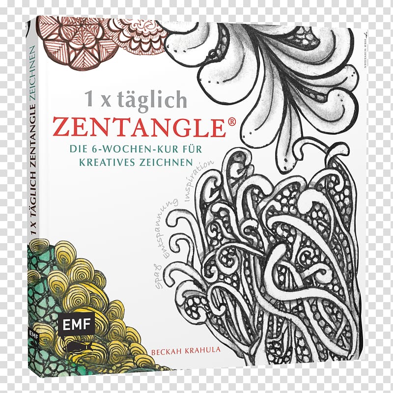 One Zentangle A Day: A 6-Week Course in Creative Drawing for Relaxation, Inspiration, and Fun Coloring book Paperback, book transparent background PNG clipart