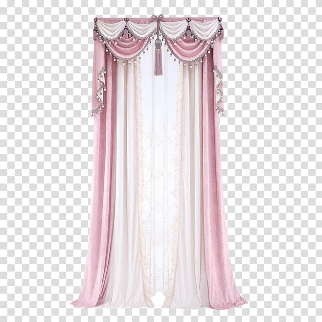 pink and white curtain, Curtain Window Pink Tela, Pink curtains transparent background PNG clipart