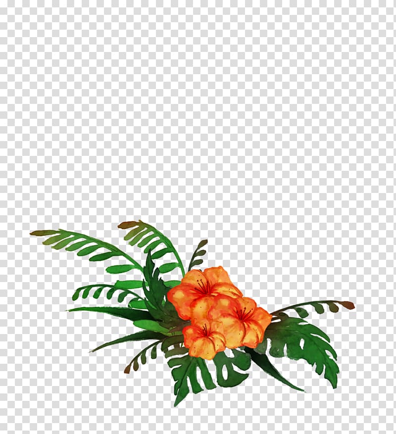 Tiger Flower Leaf, tropical transparent background PNG clipart