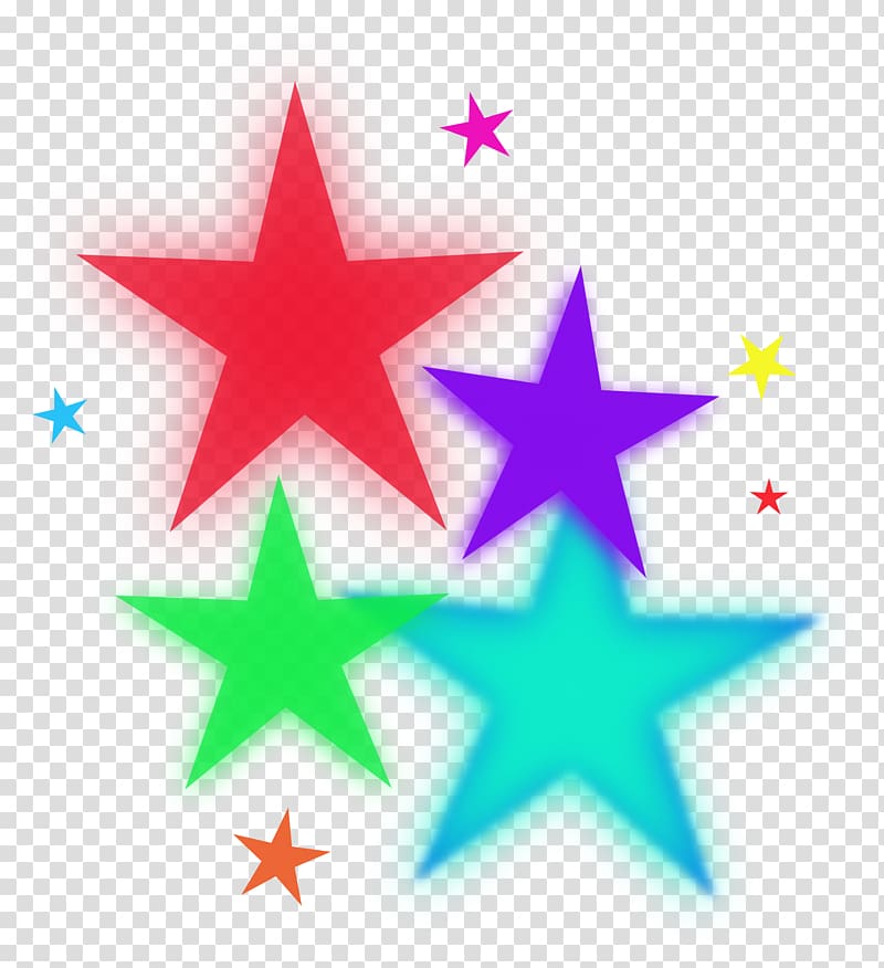 Star Color , Colorful five-pointed star transparent background PNG clipart