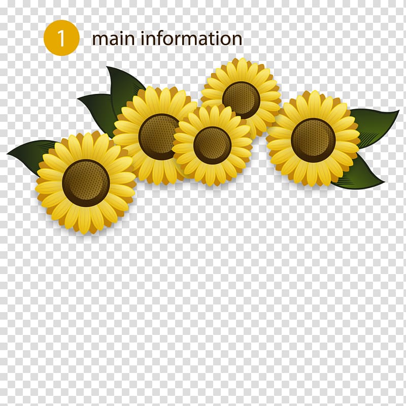 Euclidean Flower, Yellow sunflower background material transparent background PNG clipart