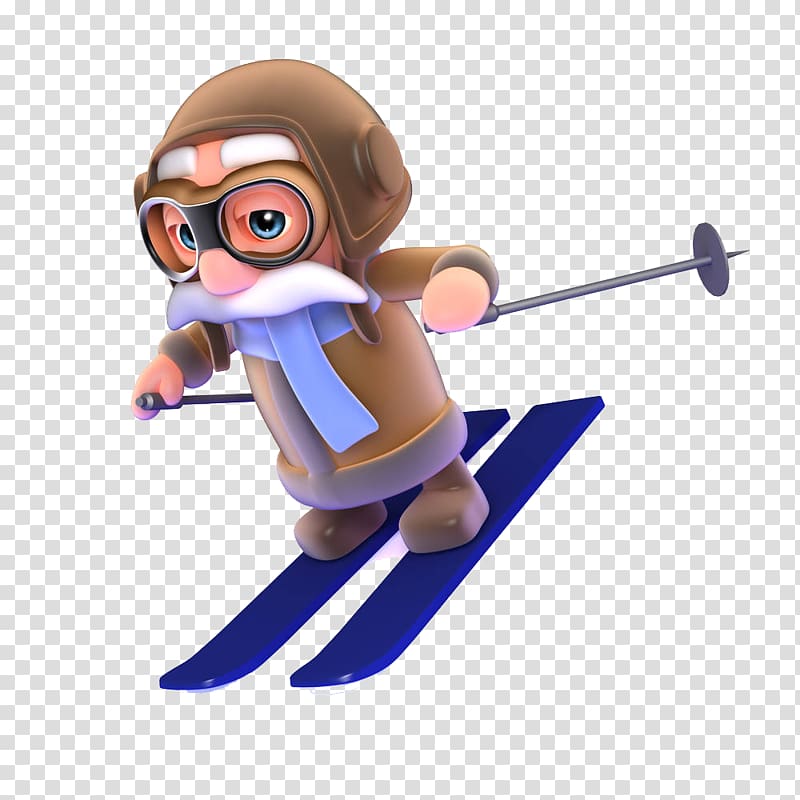 Skiing , Grandpa skiing transparent background PNG clipart