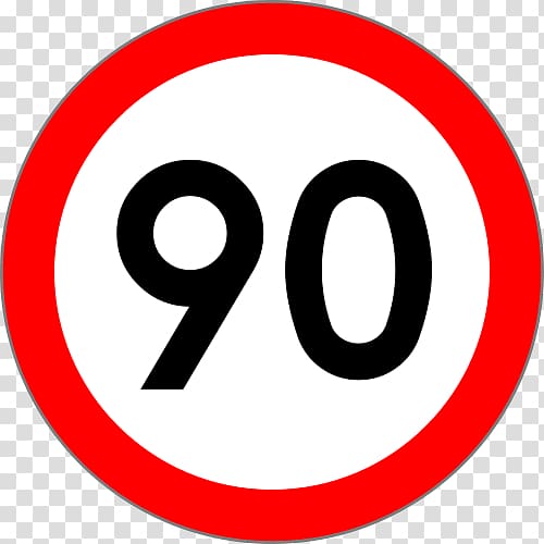 Speed sign Traffic sign Speed limit, 90\'s transparent background PNG clipart