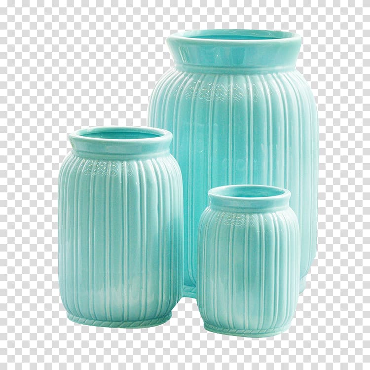 Vase Ceramic Pottery Green Jar, Mint green flower transparent background PNG clipart