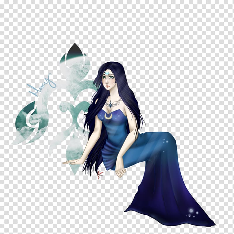 Fairy Black hair Beauty.m, Moon Rocket transparent background PNG clipart