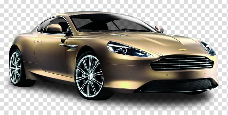 gold Aston Martin DB9 coupe, Aston Martin Virage Sports car Luxury vehicle, Aston Martin Dragon 88 Gold Car transparent background PNG clipart