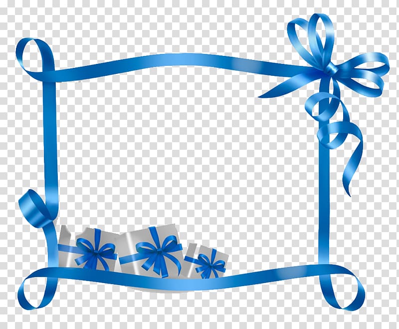 blue border decor, Christmas Name tag Gift Template Holiday, Blue ribbon gift decoration bar frame transparent background PNG clipart