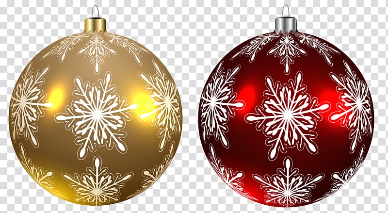gold and red baubles, Christmas Day Christmas ornament , Christmas Balls Yellow and Red transparent background PNG clipart