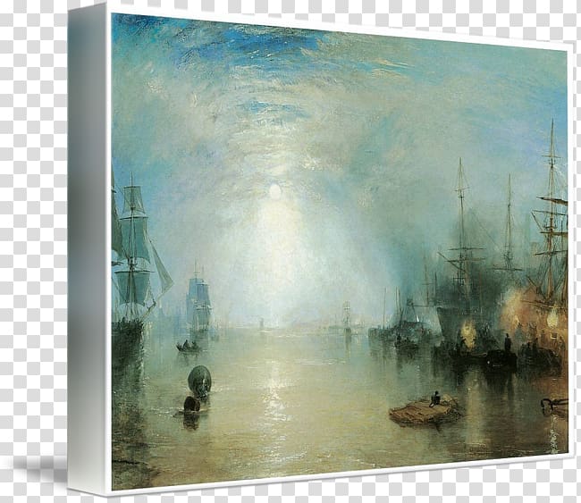 Keelmen Heaving in Coals by Moonlight Watercolor painting Watercolours The Thames above Waterloo Bridge, moonlight watercolor transparent background PNG clipart