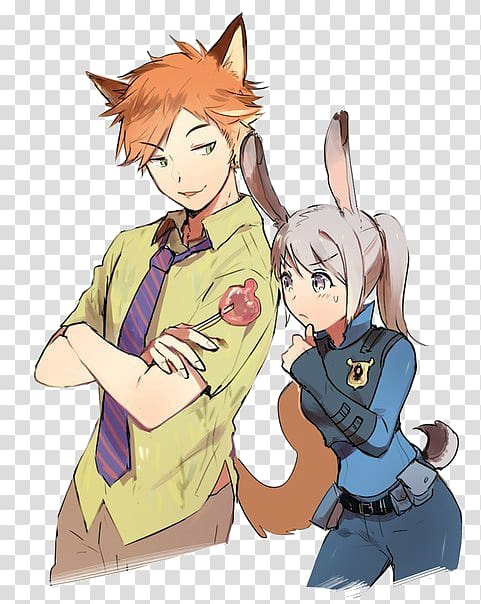 Lt. Judy Hopps Nick Wilde Anime Character Manga, Anime transparent background PNG clipart