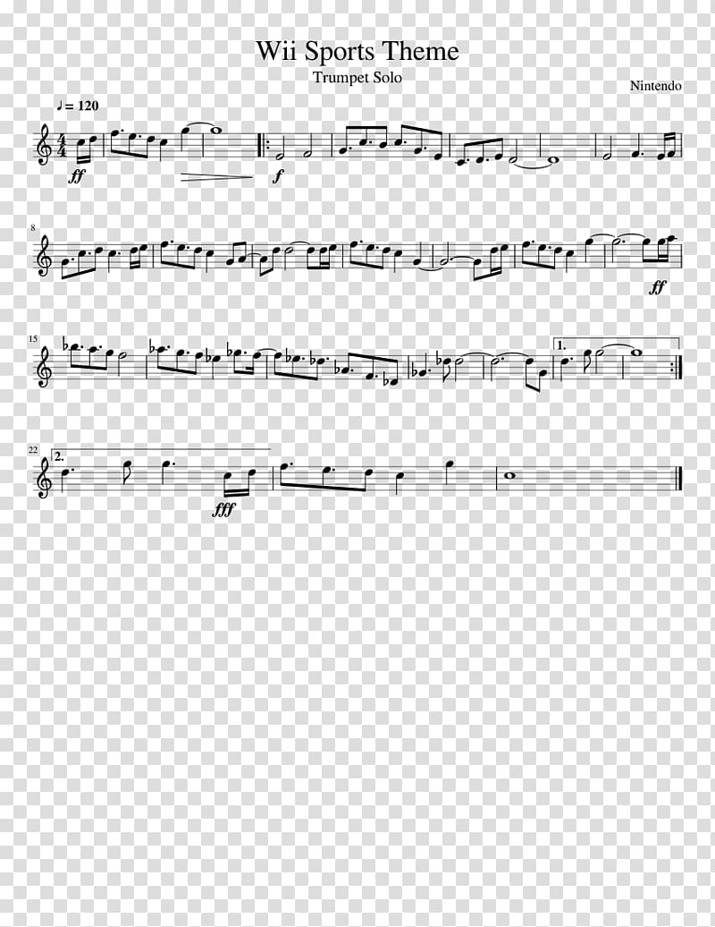 Wii Sports Wii Music Sheet Music, sheet music transparent background PNG clipart