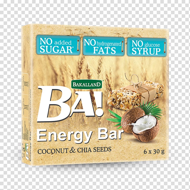 Vegetarian cuisine Bakalland Breakfast cereal Energy Bar, chia seeds transparent background PNG clipart