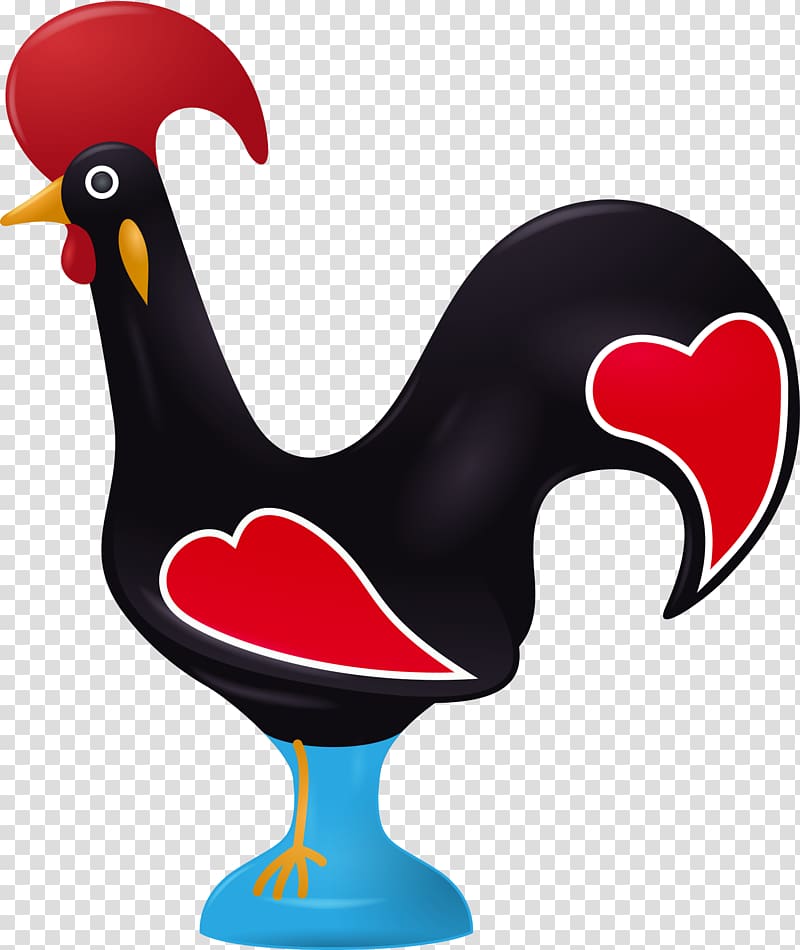 black and red rooster , Barcelos, Portugal Rooster of Barcelos Chicken, big black cock transparent background PNG clipart