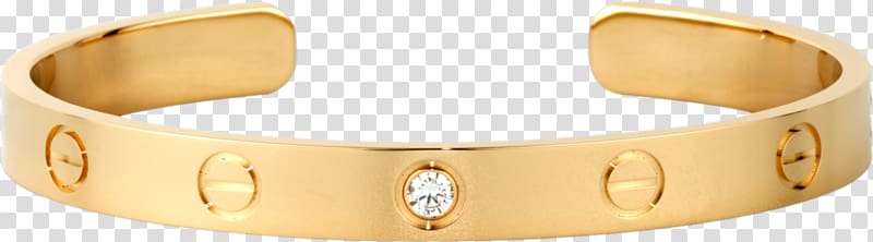 Earring Love bracelet Cartier, K gold diamond ring transparent background PNG clipart