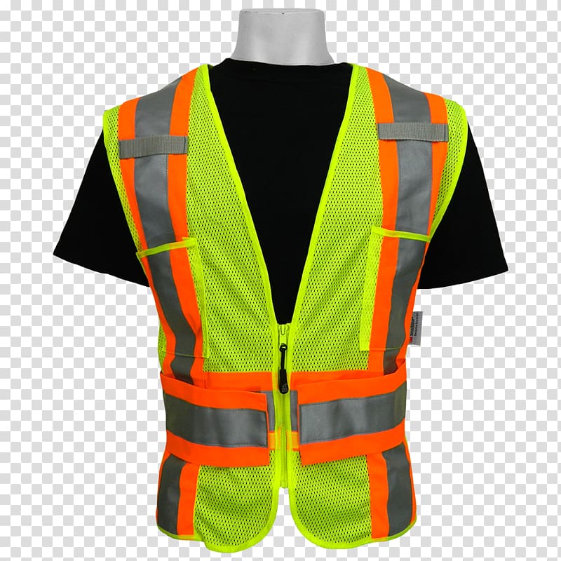 Gilets High-visibility clothing Sleeve, safety vest transparent background PNG clipart