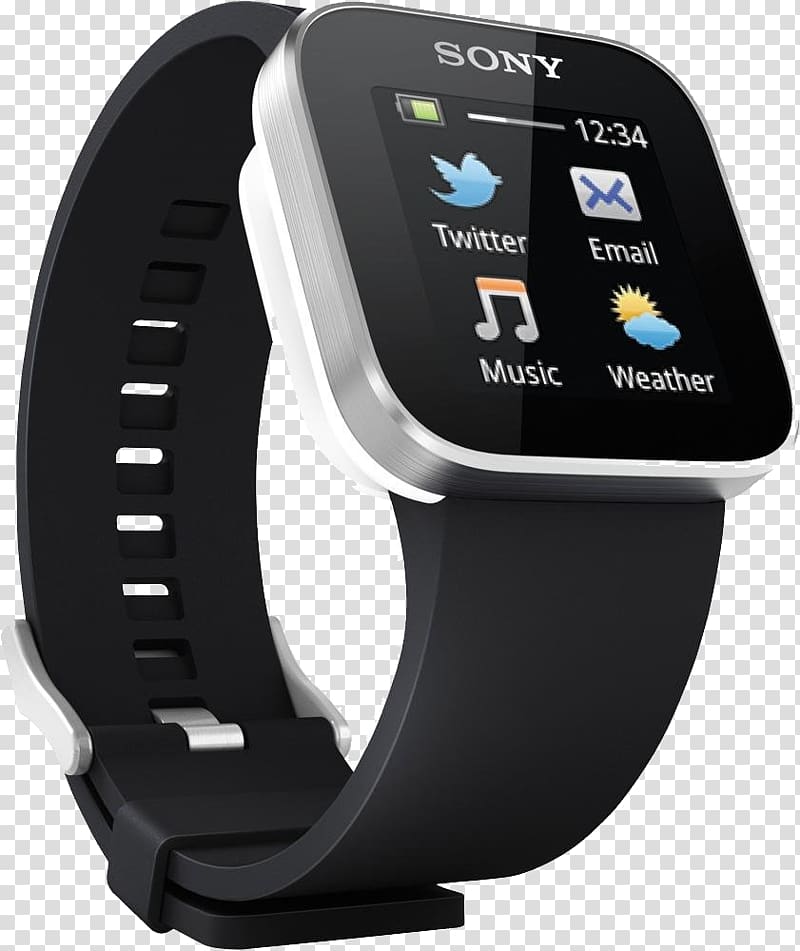 gray Sony smartwatch, Sony SmartWatch Android Wear, smart watches transparent background PNG clipart