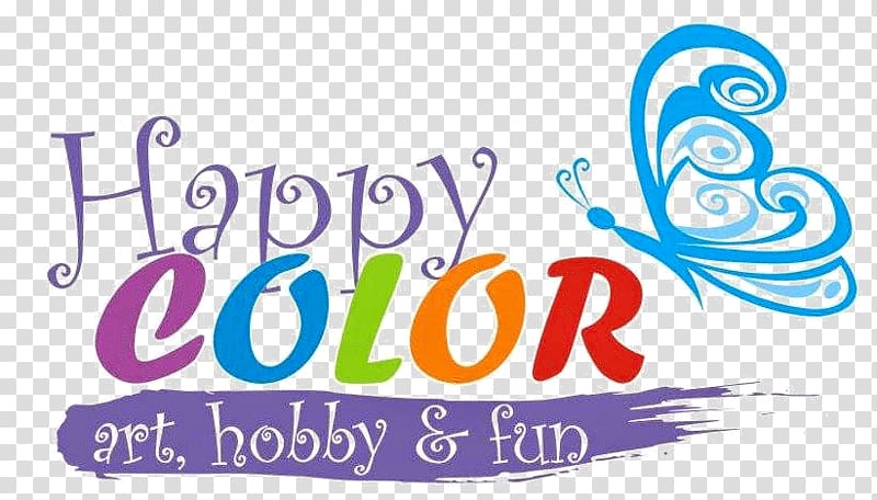 Happy Color Art Hobby Logo Drawing, color sound waves transparent background PNG clipart