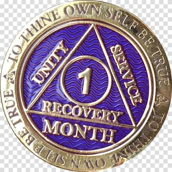 Sobriety coin Alcoholics Anonymous Medal, gold chip transparent background PNG clipart