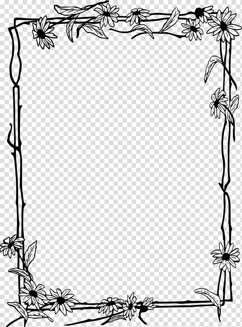 Frames Line art , flower transparent background PNG clipart