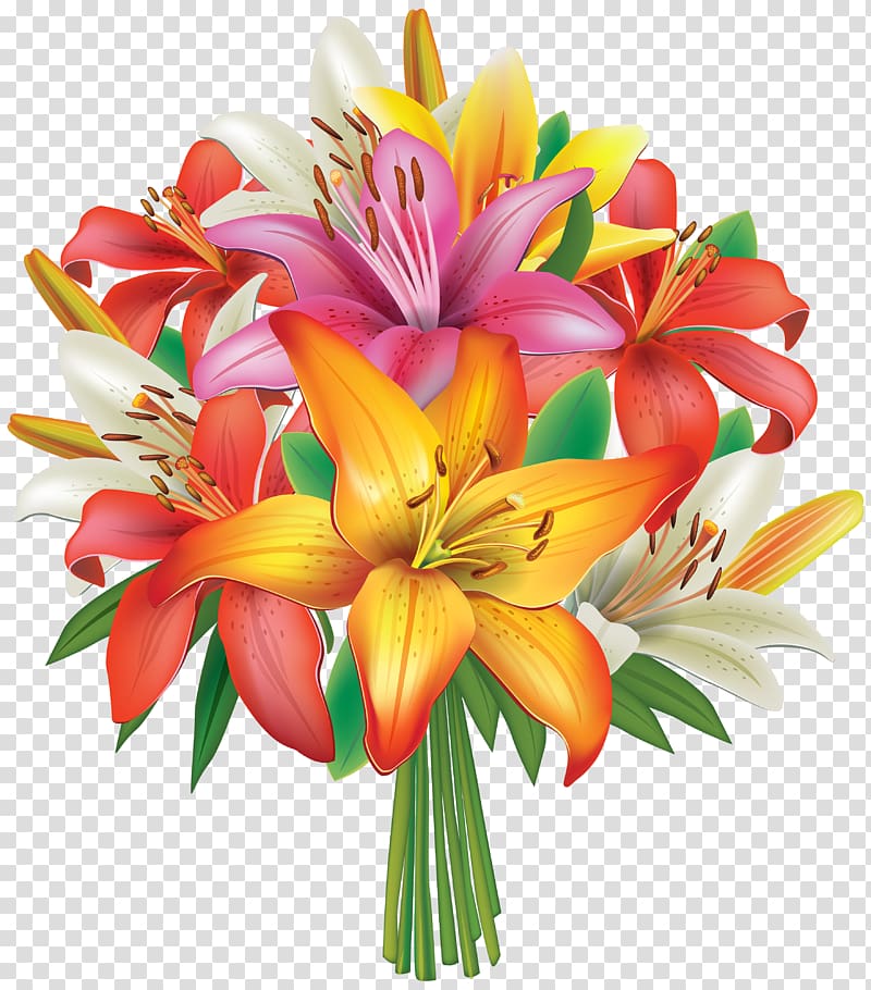 Flower bouquet Lilium , Flower Bunches transparent background PNG clipart