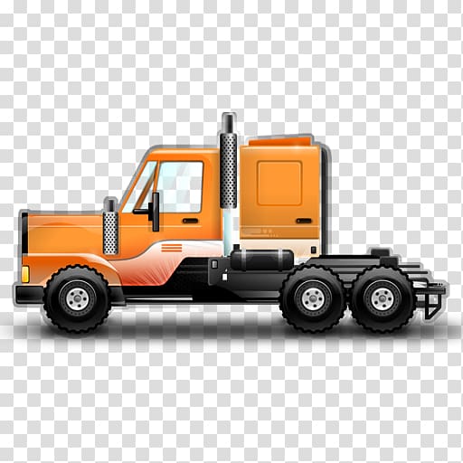 orange semi-truck illustration, cargo model car brand, Work Star transparent background PNG clipart