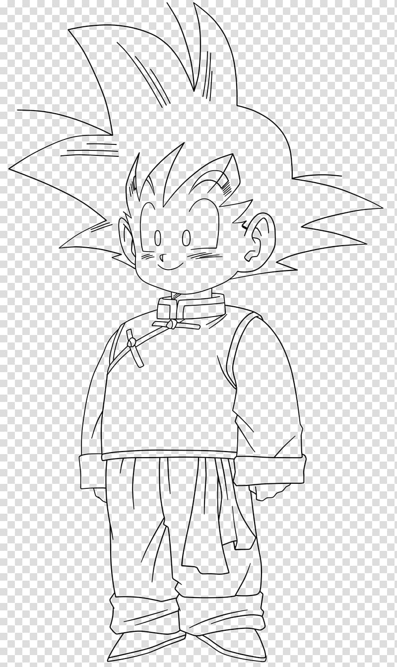 Line art Goten Drawing /m/02csf, dragon ball drawing with color transparent background PNG clipart