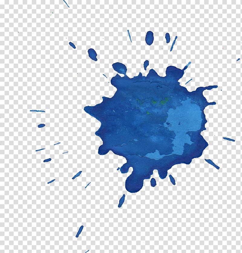 Watercolor painting Ink, blue watercolor transparent background PNG clipart