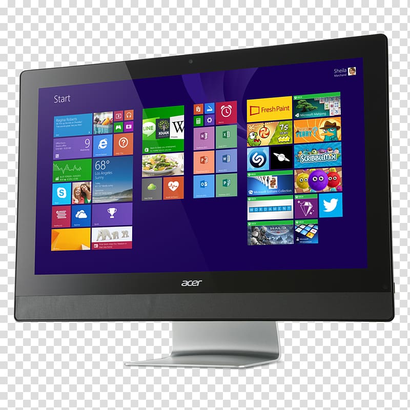Laptop All-in-one Acer Aspire Desktop Computers, bigger zoom big transparent background PNG clipart