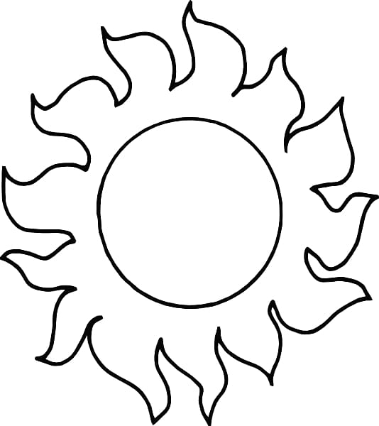 art materials clipart black and white sun