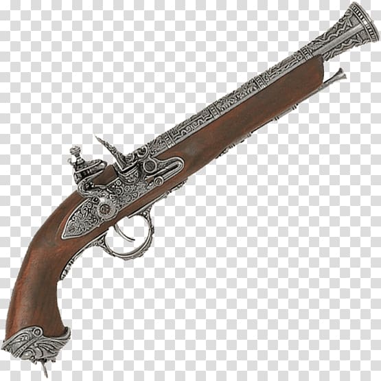 Flintlock Pistol Firearm Musket Gun barrel, weapon transparent background PNG clipart