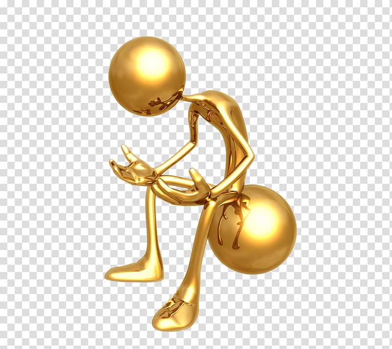 Stick figure Gold , 3D Gold villain transparent background PNG clipart