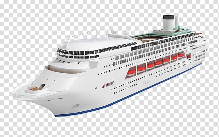 white cruise ship illustration, Cruise ship Ship model 3D computer graphics 3D modeling, Red giant ship transparent background PNG clipart