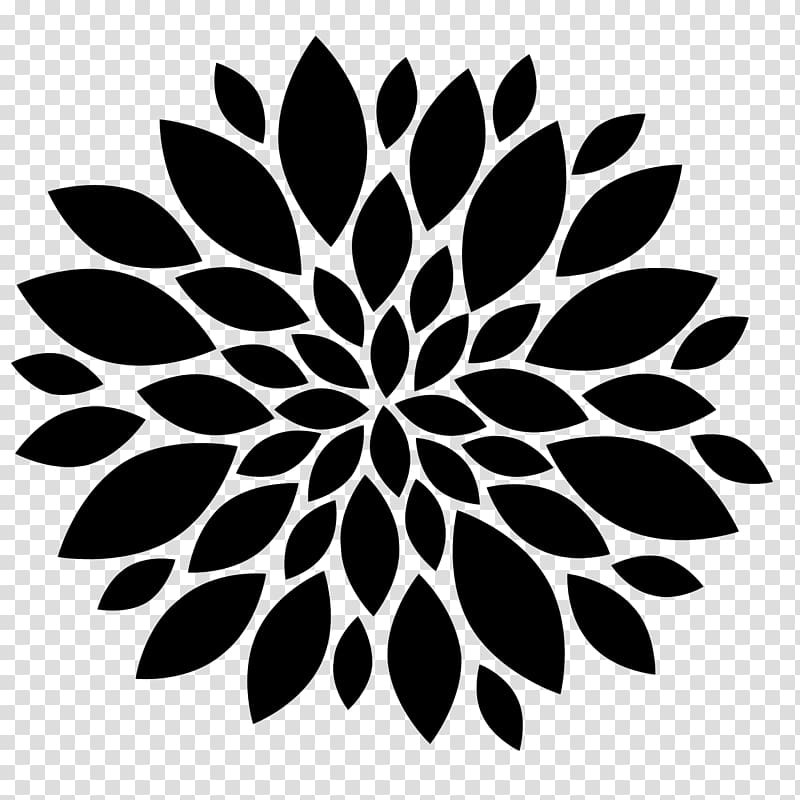 Flower Black and white Silhouette , florel transparent background PNG clipart