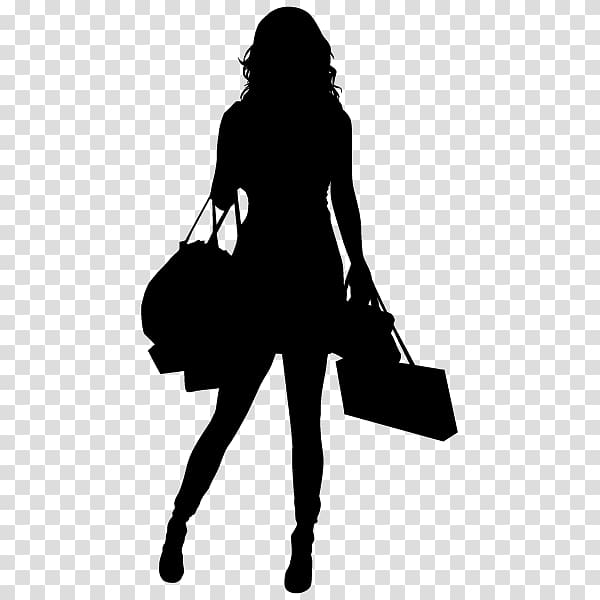 Silhouette Shopping, elegant fairy transparent background PNG clipart