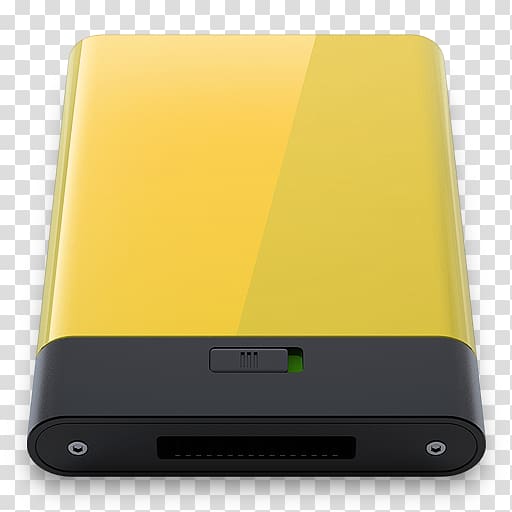 square yellow and black wireless device , electronic device gadget multimedia electronics accessory, Yellow transparent background PNG clipart