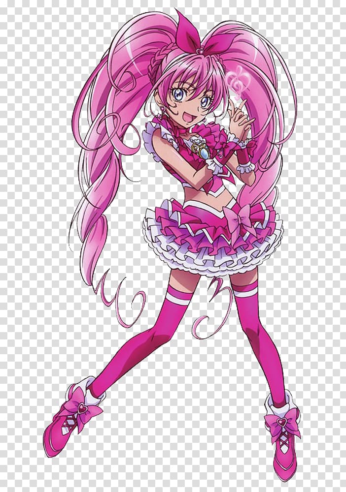 Hibiki Hojo Rin Natsuki Reika Aoki Pretty Cure All Stars, pink glitter transparent background PNG clipart