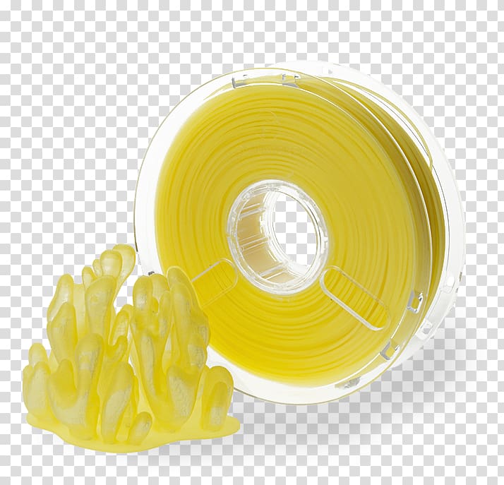 Polylactic acid 3D printing filament Yellow Transparency and translucency, others transparent background PNG clipart